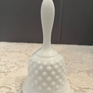 Fenton White Hobnail Glass Bell.